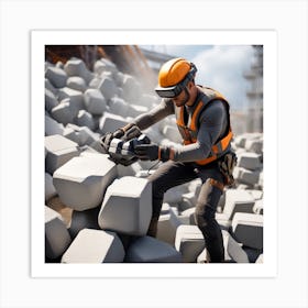 Construction Worker Art Print