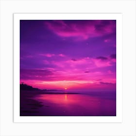 Sunset At The Beach 5 Art Print