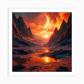 Sunset In The Mountains 2 Art Print