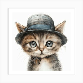 Kitten In A Hat Art Print