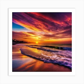 Sunset On The Beach 169 Art Print