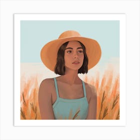 Girl In A Hat Art Print