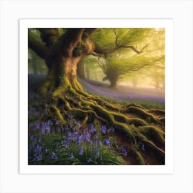 Bluebells In The Forest 12 Art Print