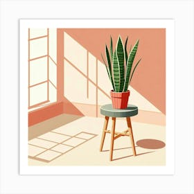 Snake Plant In A Pot 1 Art Print