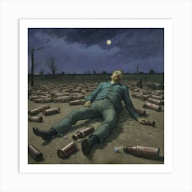 Man Laying On The Ground Whiskey and Chaos: The Twilight Pig Parade Art Print