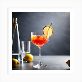 Cocktail With Lemons Art Print