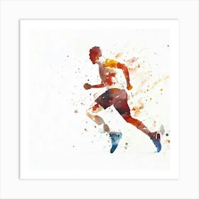 Watercolor Man Running Art Print