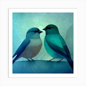 Firefly A Modern Illustration Of 2 Beautiful Sparrows Together In Neutral Colors Of Taupe, Gray, Tan 2023 11 23t013112 Art Print