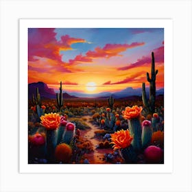 Sunset In The Desert 10 Art Print