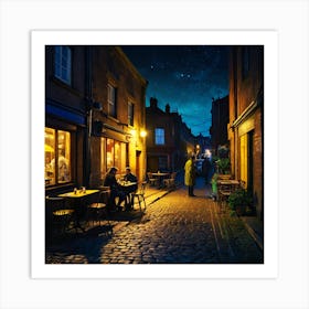 Night In The Old Town Art Print