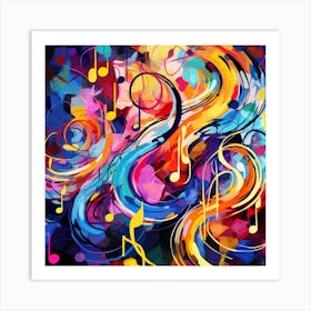 Abstract Music Notes 2 Art Print