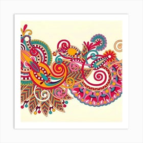 Colorful Paisley Design Art Print