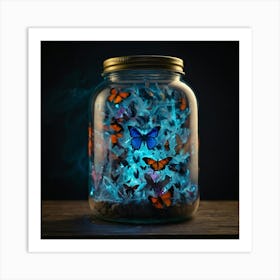 Jar Of Butterflies Art Print