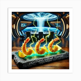 A Gourmet Dish Named Lightning Shrimp Tempura, S Art Print