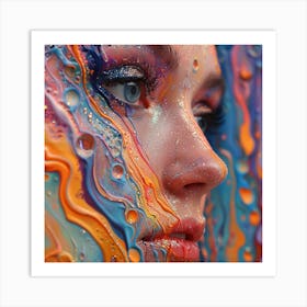 Colorful Face Painting Art Print