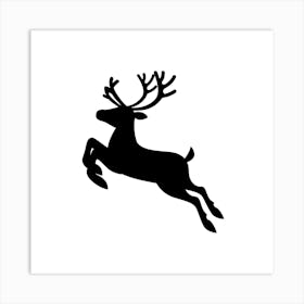 Reindeer Jumping Art Print