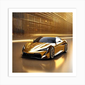 Gold Sports Car 19 Art Print
