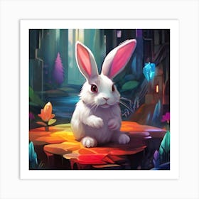 Rabbit In The Forest Art Print