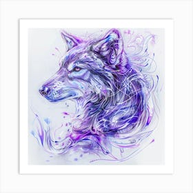 Purple Wolf Art Print