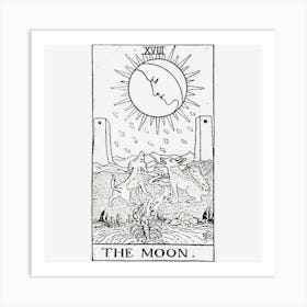 The Moon Tarot Card Vintage Art Print