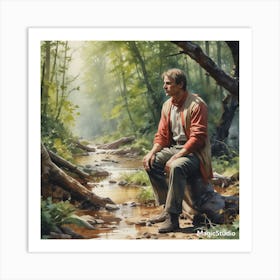 Man In The Woods Art Print