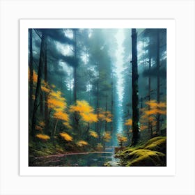 Forest In Autumn 6 Art Print
