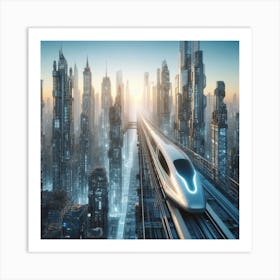 Futuristic Train 6 Art Print