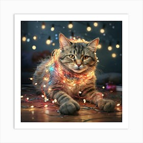 Christmas Cat 7 Art Print