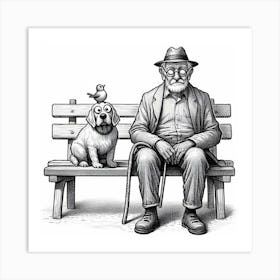 Sitting the Dog by dee Art Print