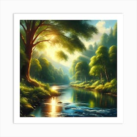 River In The Forest 3 Art Print