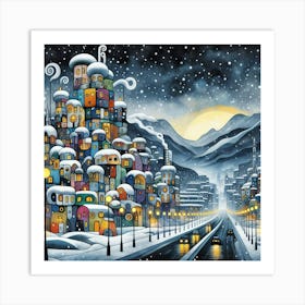 City At Night 1 Art Print