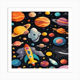 Planets In Space Art Print