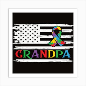 Autism Awareness Grandpa Art Print