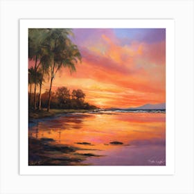 Sunset On The Beach 3 Art Print