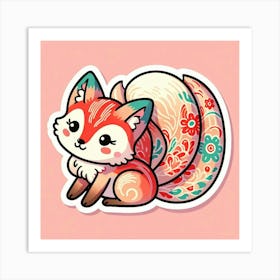 Cute Fox Sticker Art Print