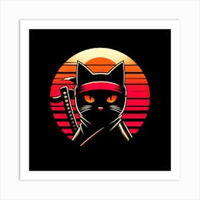 Samurai Cat Art Print