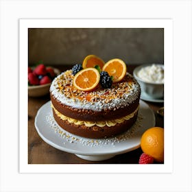 Orange Cake Art Print