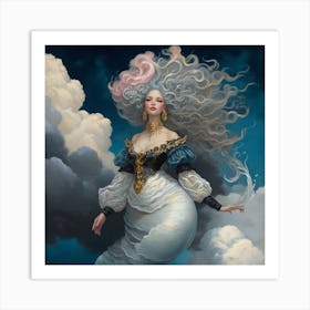 Mermaid In The Clouds 1 Art Print