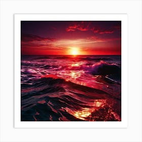 Sunset Over The Ocean 46 Art Print