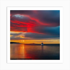 Sunset In Iceland Art Print