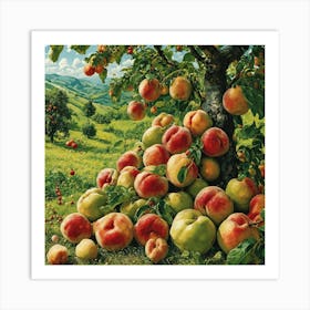 Peach Tree Art Print