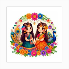 Two Indian Girls 1 Art Print