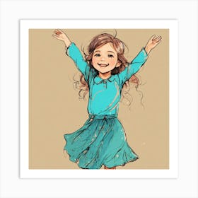 Happy Little Girl Art Print