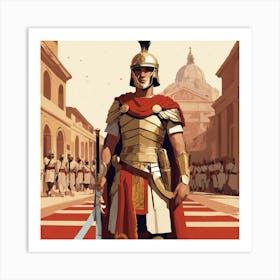 Vector Graphic Art Of Rome Empire Soldier Art Print