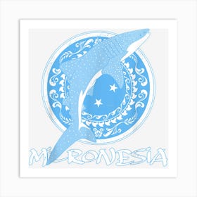 Whale Shark On Micronesian Flag Art Print