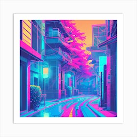 Neon Street Art Art Print