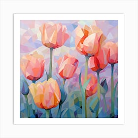 Cubism Flowers 4 Art Print