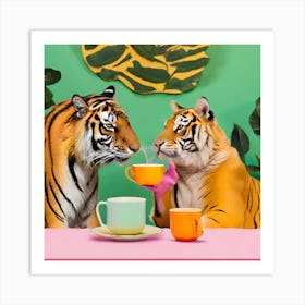 Tigers Having Tea Art Print