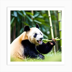 Panda Bear Eating Bamboo 7 Art Print