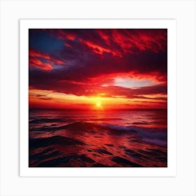 Sunset Over The Ocean 133 Art Print